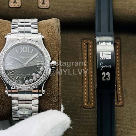 Chopard Yf Factory Happy Diamonds Silver Steel Strap Watch Gray