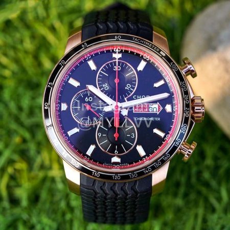 Chopard Rubber Leather Strap 44mm Black Dial Multifunctional Watch