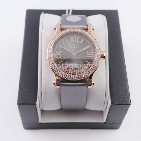 Chopard Silk Strap Roman Numeral Dial Watch