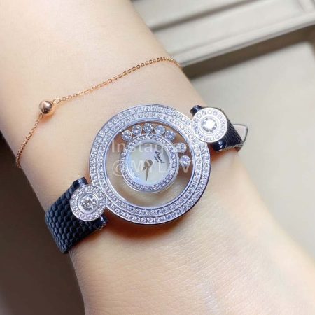 Chopard Happy Stort Sapphire Crystal Glass 28mm Dial Silver