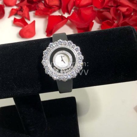 Chopard Happy Diamonds Series Maple Leaf Dial Watch Black