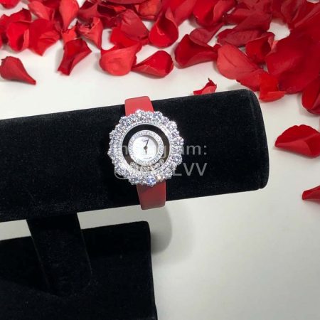 Chopard Happy Diamonds Series Maple Leaf Dial Watch Red