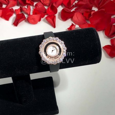 Chopard Happy Diamonds Series New Maple Leaf Dial Watch Black