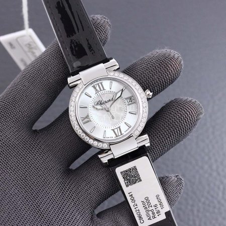 Chopard Impepiale Series Roman Numeral Diamond Dial Watch Black