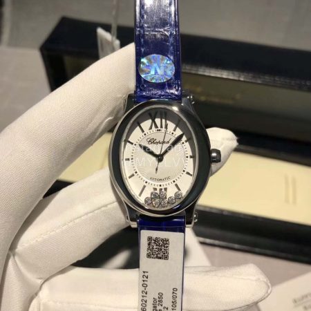 Chopard Happy Diamonds Roman Numeral Dial Leather Strap Watch