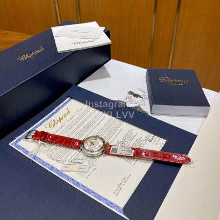Chopard Imperiale Series Roman Numeral 29mm Dial Red Leather Strap Watch