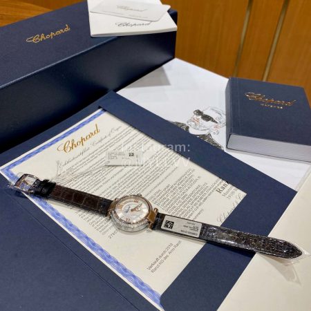 Chopard Imperiale Series Roman Numeral 29mm Dial Leather Strap Diamond Watch