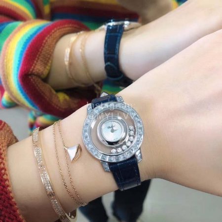 Chopard New Diamond Leather Strap Watch For Women