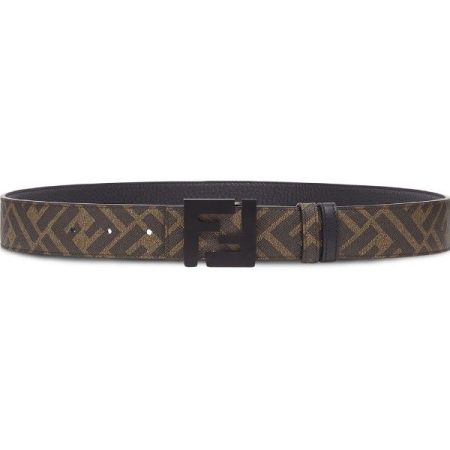 Fendi Fashion Printed Calf Leather Black FF Buckle 40mm Belt For Men