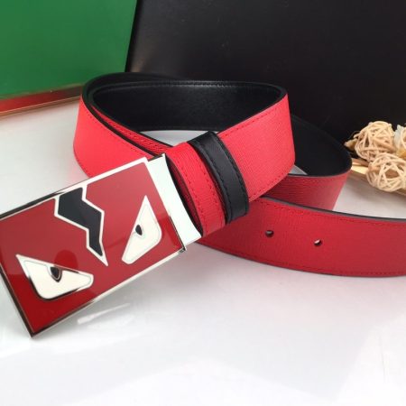 Fendi New Calf Leather Enamel Buckle 35mm Leisure Belt