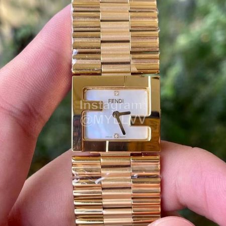 Fendi Mania Series Gold Stainless Steel Case Watch White