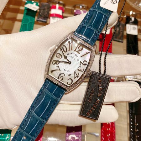 Franck Muller Roman Numeral Dial Blue Leather Strap Quartz Watch