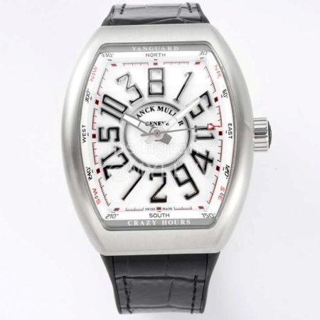 Franck Muller V45 Crazy Hour Series Art Deco Roman Numerals Dial Watch