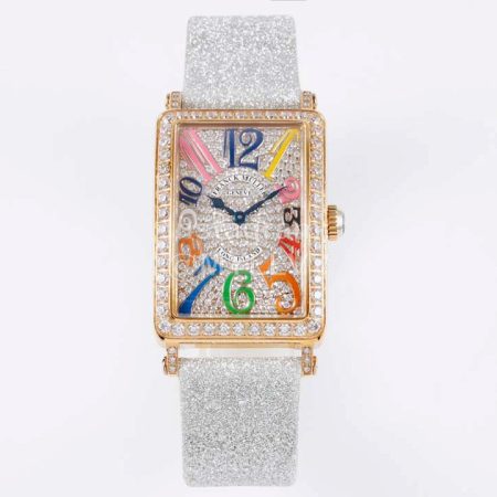 Franck Muller Long Island Series Diamond Square Dial Watch Gold