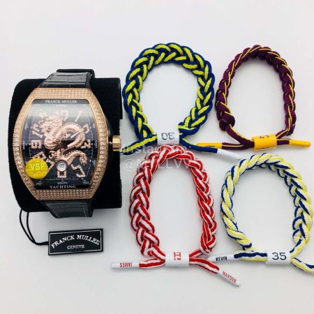 Franck Muller Vsf Factory Diamond Dragon Dial Watch Black