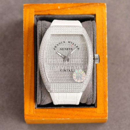 Franck Muller V45 Sc Dt Series Diamond Dial Watch White