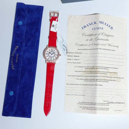 Franck Muller Opera Series Cowhide Strap Watch Red