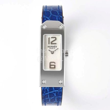 Hermes Kelly 2 Series Blue Leather Strap Sapphire Crystal Glass Watch