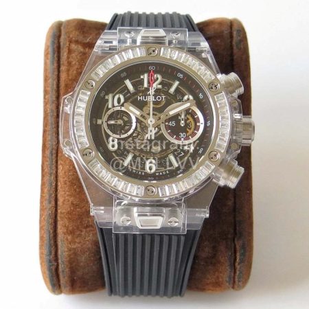 Hublot Hb Factory New Rubber Strap Transparent Mechanical Watch Black