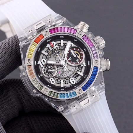 Hublot Rubber Strap Multifunctional Mechanical Watch White