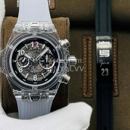 Hublot Tw Factory Hollow Dial Rubber Strap Watch White