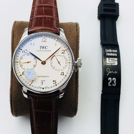 Iwc Zf Factory Sapphire Glass Brown Leather Strap Watch