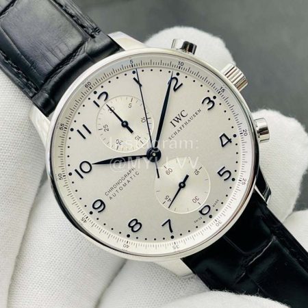 Iwc Zf Factory Classic Leather Strap Black Dial Watch