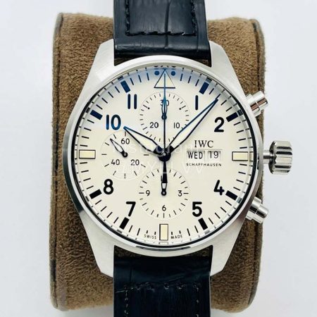 Iwc Zf Factory Leather Strap White Dial Watch