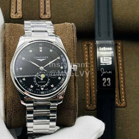 Longines Lg Factory Fashion Lunar Phase Steel Strap Watch