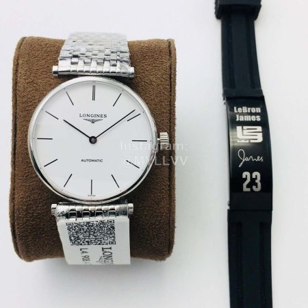 Longines Lg Factory White Dial 904l Refined Steel Strap Watch