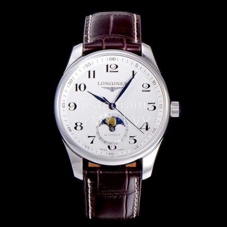 Longines Lunar Phase Watch Brown Leather Strap Watch