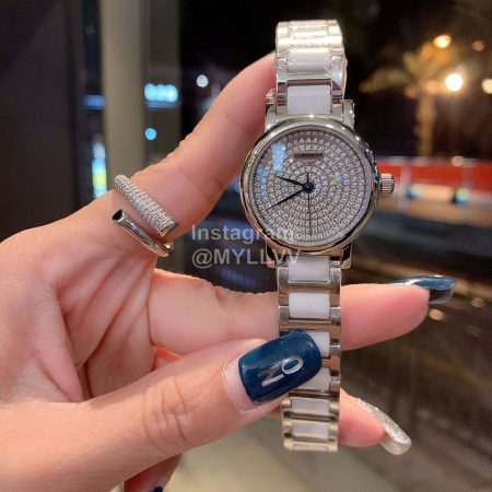 Longines Crystal Diamond Dial Watch For Women