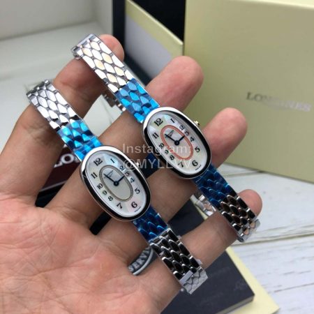 Longines Oval Case Steel Strap Watch