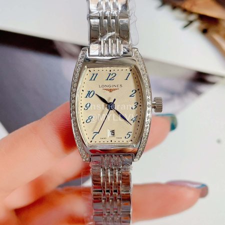 Longines New Wine Barrel Shaped Fine Steel Case Watch Silver