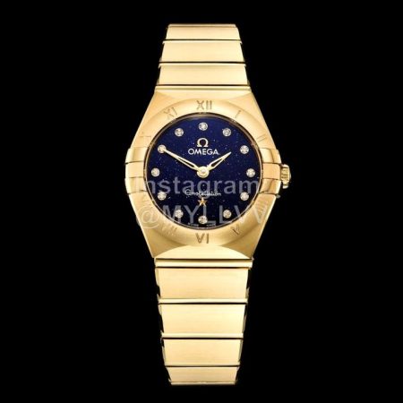 Omega G Factory 25mm White Dial Gold Quartz Watch For Women