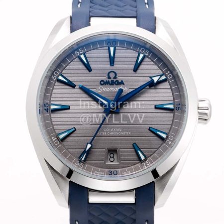 Omega Rubber Strap 41mm Gray Dial Watch