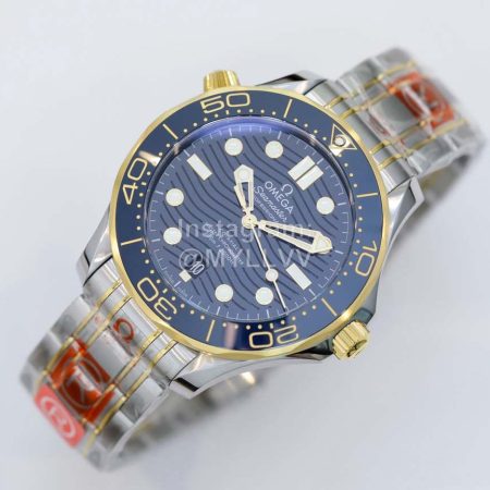 Omega Or Factoy 316l Steel Case Sapphire Crystal Watch Gold