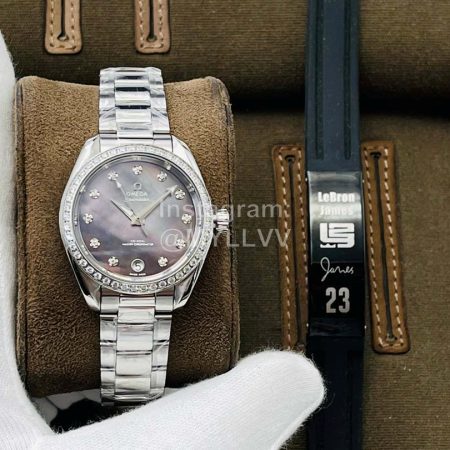 Omega Tws Factory 34mm Gray Dial Mechanical Watch For Women