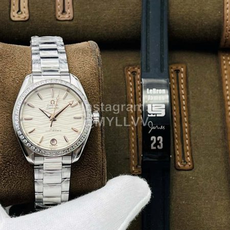 Omega Tws Factory 34mm White Dial Mechanical Watch For Women