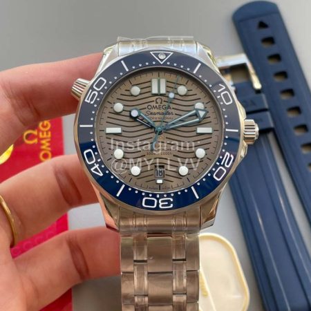 Omega 42mm Gray Dial 316l Steel Case Watch