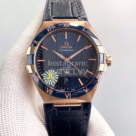 Omega New Leather Strap Sapphire Glass Luminous Watch