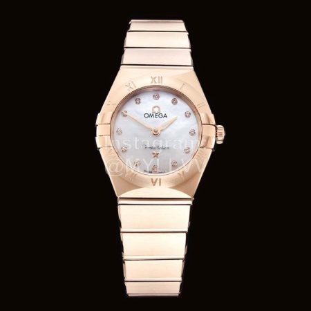 Omega G Factory 25mm White Dial Quartz Watch For Women