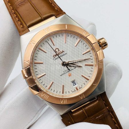 Omega Tw Factory 39mm Dial Leather Strap Watch