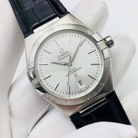 Omega Tw Factory Constellation Gents’Leather Strap 39mm Dial Watch