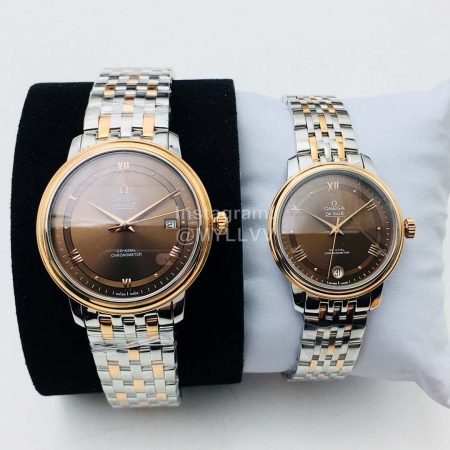 Omega Steel Strap Sapphire Crystal Watch Brown