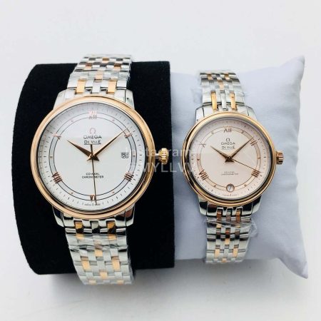 Omega Steel Strap Sapphire Crystal Watch White