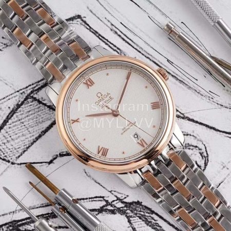 Omega New Roman Numeral Dial Steel Strap Watch