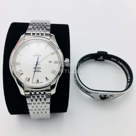 Omega Oe Factory Hour Vision Silver Steel Strap Watch