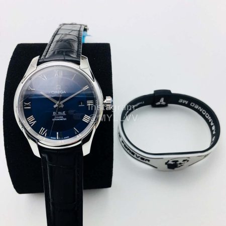 Omega Oe Factory Hour Vision Fashion Leather Strap Watch