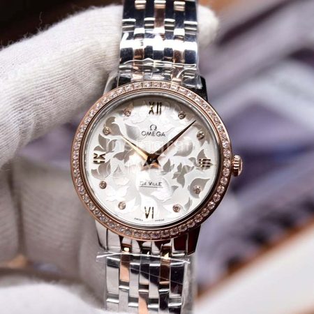 Omega Fashion 32.7mm Butterfly Dial Steel Strap Watch